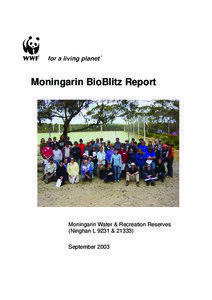 2003 Moningarin BioBlitz Report