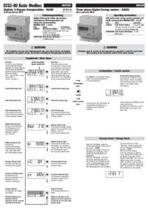 ECS3-80 Basic Modbus  DEUTSCH Digitale 3-Phasen Energiezähler - BASIC Direktanschluß bis 80 A