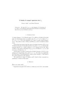 Operator theory / Banach spaces / Functional analysis / Fourier analysis / Reflexive space / Banach algebra / Compact operator / Approximation property / Bounded operator / Limit superior and limit inferior / Dual space / Frchet space