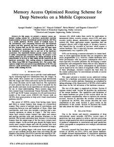 Memory Access Optimized Routing Scheme for Deep Networks on a Mobile Coprocessor