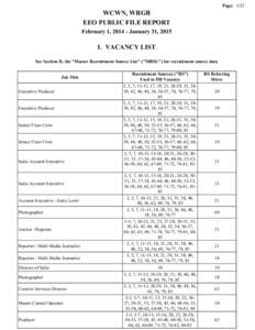 Page: 1/22  WCWN, WRGB EEO PUBLIC FILE REPORT February 1, [removed]January 31, 2015