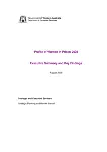 Profile of Women in Prison[removed]Executive Summary and Key Findings