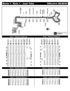 Route 1 / Ruta 1 - Juan Tabo  Effective[removed]N TRIPS DENOTED BY THIS SYMBOL