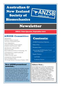 Australian & New Zealand Society of Biomechanics  Newsletter