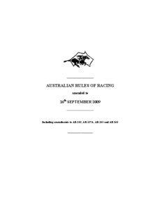 _____________ AUSTRALIAN RULES OF RACING amended to