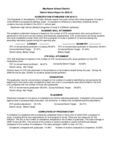 Mayflower School District District Status Report for[removed]ACCREDITATION STANDARDS FOR[removed]The Standards of Accreditation of Public Schools require that each school offer three programs of study in three different 