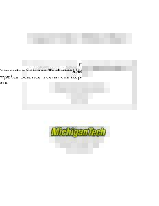 Computer Science Technical Report  A Performance Model for Unified Parallel C Zhang Zhang  Michigan Technological University