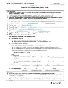 PENSION ASSESSMENT REMITTANCE FORM - Manual Calculation Sample 1, [removed]