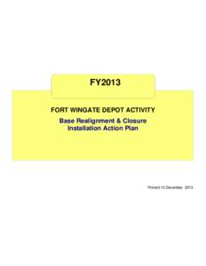 Base Realignment & Closure Installation Action Plan, FY2013 - FWDA