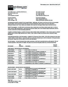 TEMwindows.com	
  -­‐	
  2014	
  RETAIL	
  PRICE	
  LIST  TEM windows.com