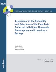IHSN  International Household Survey Network Assessment of the Reliability and Relevance of the Food Data