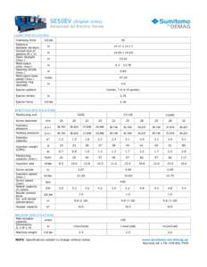 SE50EV  (English Units) Advanced All-Electric Series CLAMP SPECIFICATIONS Clamping force