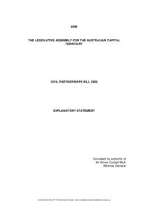 2006  THE LEGISLATIVE ASSEMBLY FOR THE AUSTRALIAN CAPITAL TERRITORY  CIVIL PARTNERSHIPS BILL 2006