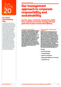 Sainsbury’s: 20x20 Factsheet  Our 20x20 Sustainability Plan In October 2011, we published our new