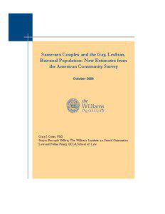 Same-sex Couples and the Gay, Lesbian, Bisexual Population: New Estimates from the American Community Survey