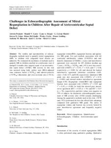 Pediatr Cardiol[removed]:205–214 DOI[removed]s00246[removed]ORIGINAL ARTICLE  Challenges in Echocardiographic Assessment of Mitral