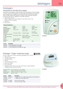 dataloggers  Da Dataloggers Temperature & Humidity Data Loggers