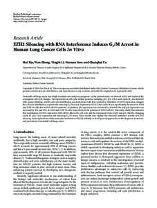 EZH2 Silencing with RNA Interference Induces G2/M Arrest in Human Lung Cancer Cells In Vitro