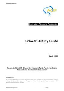 Grower Quality Guide[removed]Australian Oilseeds Federation Grower Quality Guide