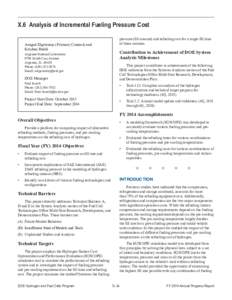 Analysis of Incremental Fueling Pressure Cost  - DOE Hydrogen and Fuel Cells Program FY 2014 Annual Progress Report