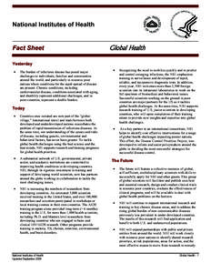 National Institutes of Health  Fact Sheet Global Health