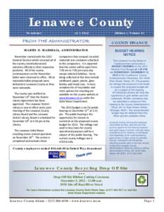 Lenawee County Newsletter[removed]Edition 1, Volume 6]