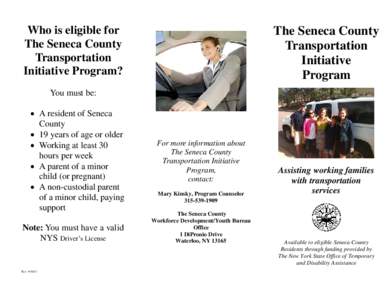 Who is eligible for The Seneca County Transportation Initiative Program?  The Seneca County
