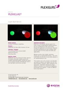 Reference  PLEXIGLAS® Light Ball Bench  Market segment