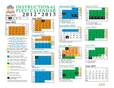 May[removed]INSTRUCTIONAL FLEX • CALENDAR  27	 28	 29	 30	 31