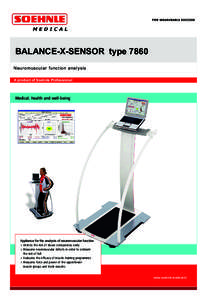 BALANCE-X-SENSOR type 7860 Neuromuscular function analysis A product of Soehnle Professional Medical, health and well-being