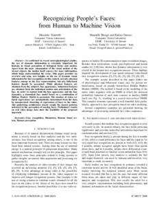 Recognizing People’s Faces: from Human to Machine Vision Massimo Tistarelli Manuele Bicego and Enrico Grosso