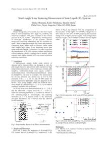 Photon Factory Activity Report 2013 #[removed]B   BL-6A/2013G193 Small -Angle X-ray Scattering Measurement of Ionic Liquid-CO2 Systems Shuhei Okumura, Keiko Nishikawa, Takeshi Morita*