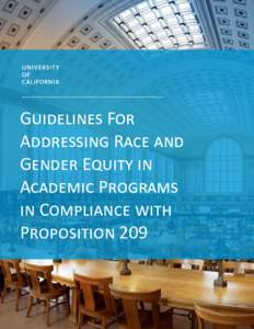 Guidelines For Addressing Race and Gender Equity in Academic Programs in Compliance with Proposition 209