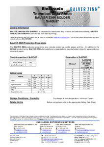 Electronic Technical Data Sheet BALVER ZINN SOLDER