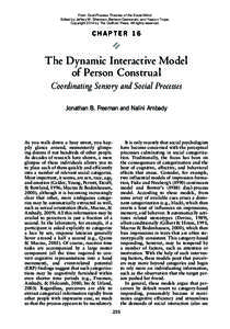 Social psychology / Mental processes / Cognition / Perception / Face recognition / Stereotype / Construals / Face perception / Emotion / Mind / Cognitive science / Ethology