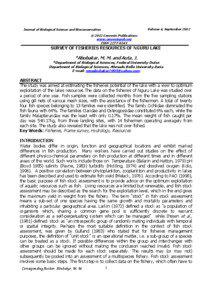 Volume 4, September[removed]Journal of Biological Science and Bioconservation