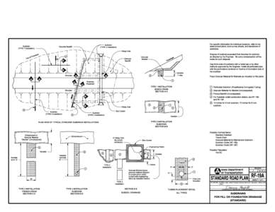 For specific information for individual locations, refer to the  Subdrain Subdrain  Granular Backfill