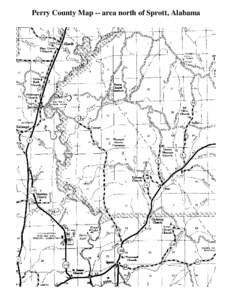Perry County Map -- area north of Sprott, Alabama   