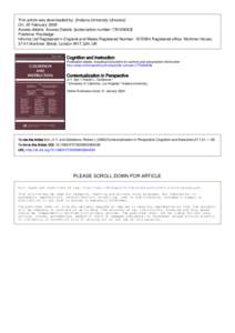 This article was downloaded by: [Indiana University Libraries] On: 20 February 2009 Access details: Access Details: [subscription numberPublisher Routledge Informa Ltd Registered in England and Wales Register