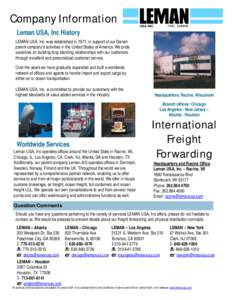 Freight forwarder / Logistics / Supply chain management / Containerization / Cargo airline / Leman / Customs broking / Transport / Business / Technology