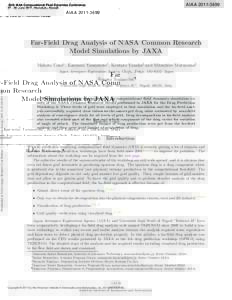 Far-Field Drag Analysis of NASA Common Research Model Simulations by JAXA