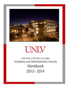 University of Nevada, Las Vegas  Academic and Administrative Faculty Handbook[removed]