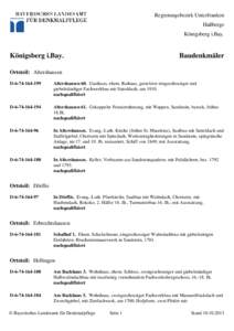 Regierungsbezirk Unterfranken Haßberge Königsberg i.Bay.