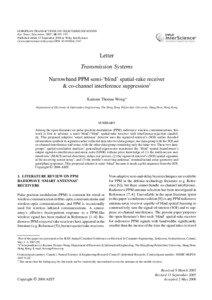 EUROPEAN TRANSACTIONS ON TELECOMMUNICATIONS Eur. Trans. Telecomms. 2007; 18:193–197 Published online 13 September 2006 in Wiley InterScience