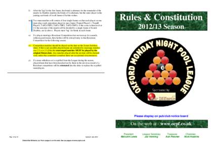 Microsoft Word - Pool League - Rules & Constitution 12-13