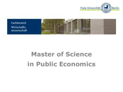 Beispielbild  Master of Science in Public Economics  Beispielbild