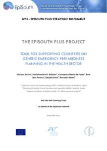 WP5 - EPISOUTH PLUS STRATEGIC DOCUMENT  THE EPISOUTH PLUS PROJECT TOOL FOR SUPPORTING COUNTRIES ON GENERIC EMERGENCY PREPAREDNESS PLANNING IN THE HEALTH SECTOR