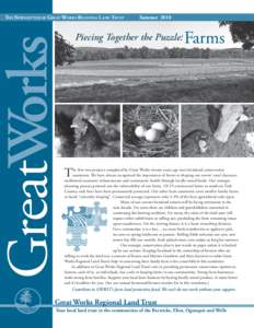 GreatWorks  THE NEWSLETTER OF GREAT WORKS REGIONAL LAND TRUST Summer 2010