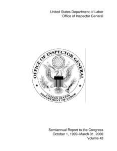 Semiannual Report to Congress October 1, March 31, 2000