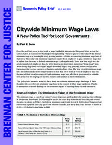 BRENNAN CENTER FOR JUSTICE  Economic Policy Brief NO. 1 MAY 2006